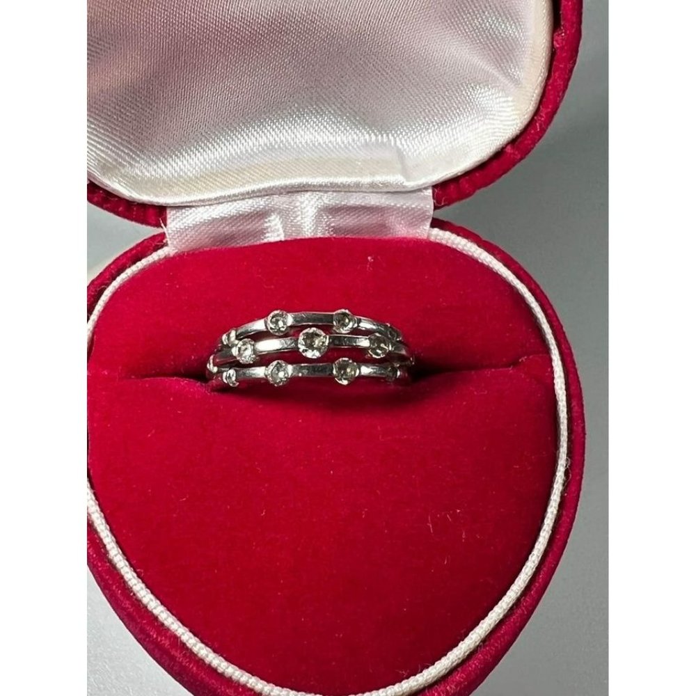 Sterling Ring Size 7.5 (Box Not Included ) Stacked Like Ring All In One